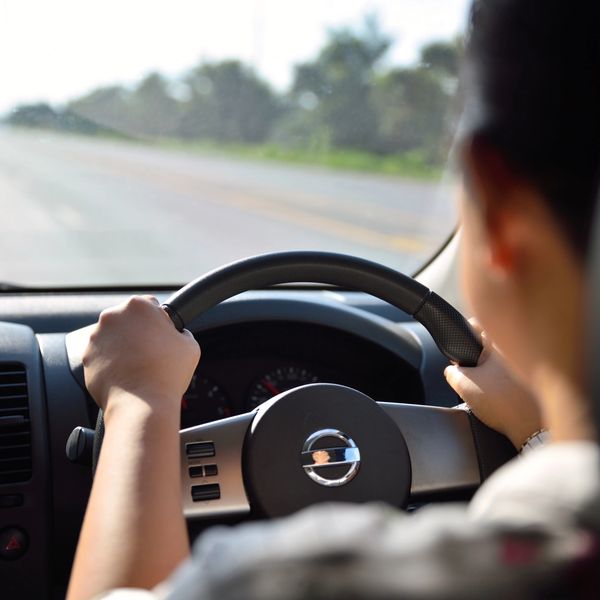 lady on driving lesson
