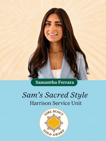 Samantha recognized by the Girl Scouts council for receiving the Girl Scout Gold Award pin
