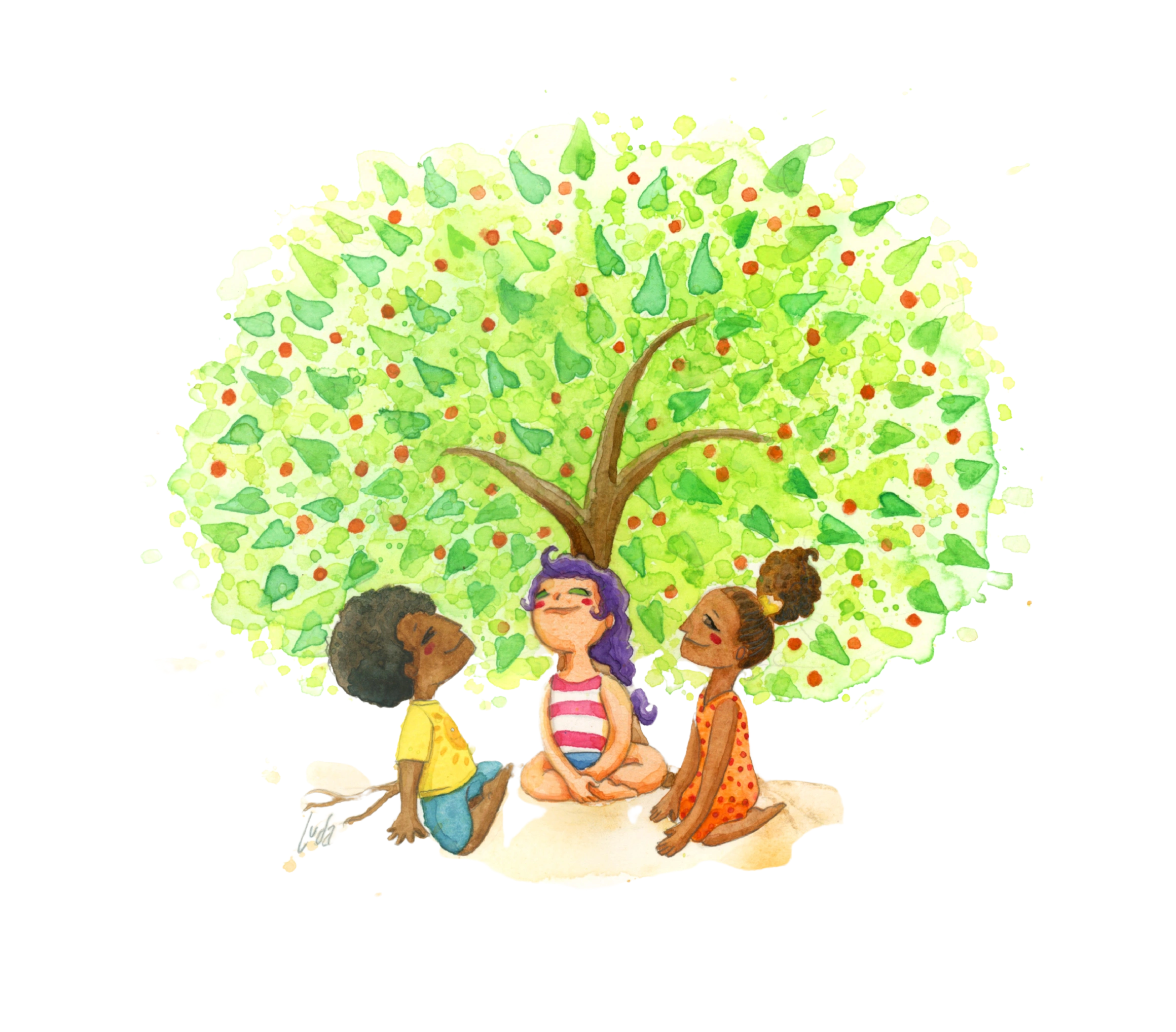 Logo da Ibápitanga aquarela criada pela artista Luda