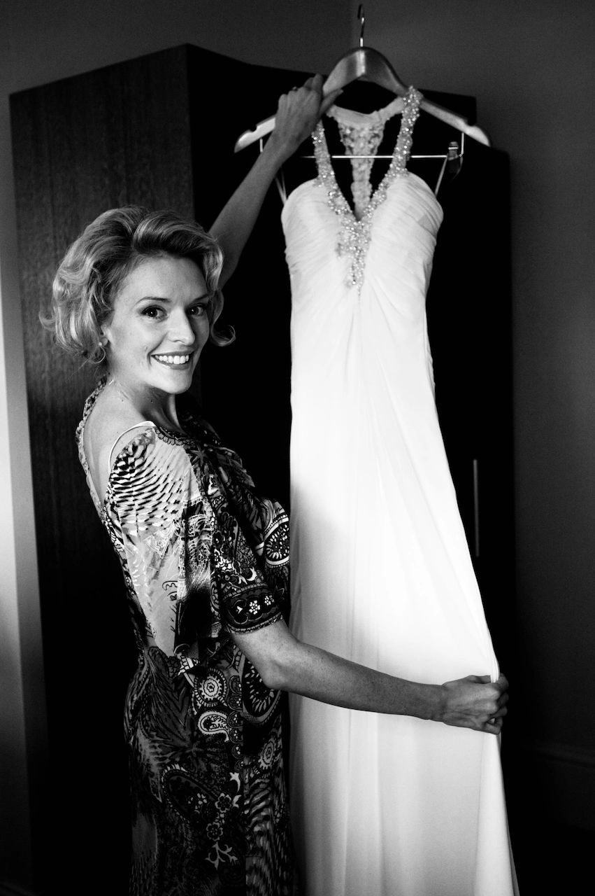 Kate Branch getting ready on her wedding day.