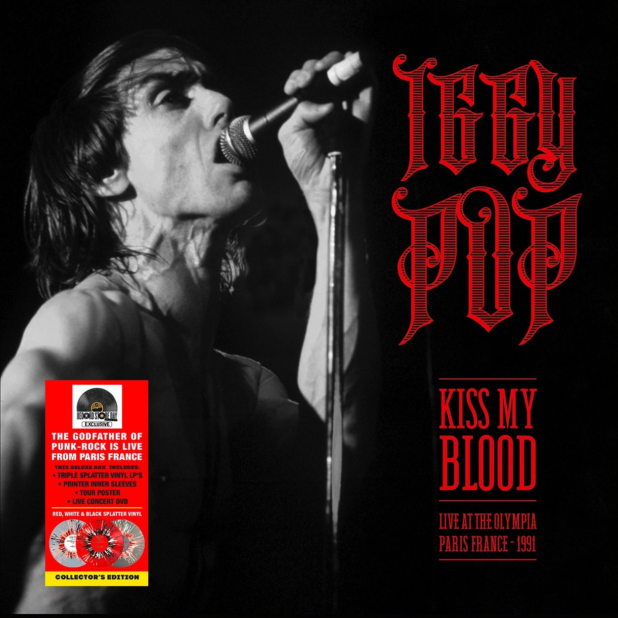 Iggy Pop Kiss my Blood, limited edition of the famous concert in Paris produced by Thierry WOLF.