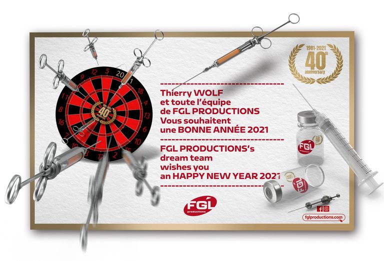 Carte de Voeux 2021 de Thierry Wolf; P-D.G de la société FGL PRODUCTIONS
