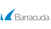 Barracuda company logo with blue fins and gray text.