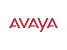 Red Avaya logo on a black background.