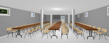 Schematic of Hall with Dinner Setup