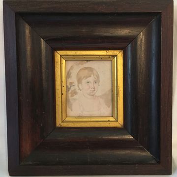 Watercolor of boy in wonderful frame, 
Vincent Family, Little Falls, NY - $400