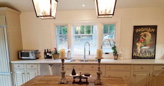 Green kitchen remodel using salvaged materials