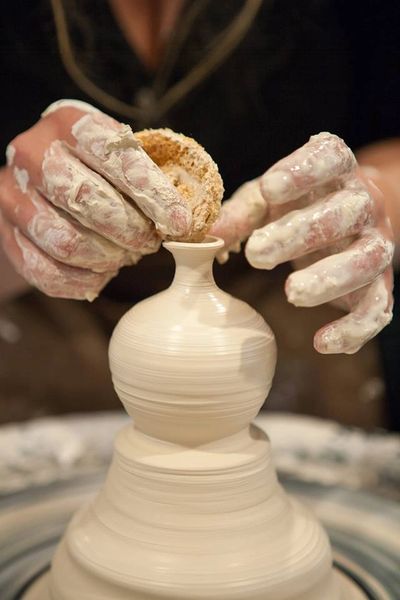 wheelthrown pottery  ceramics clay stephanie young calmwaterdesigns artnouveau