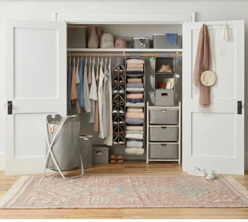 Closet organization.