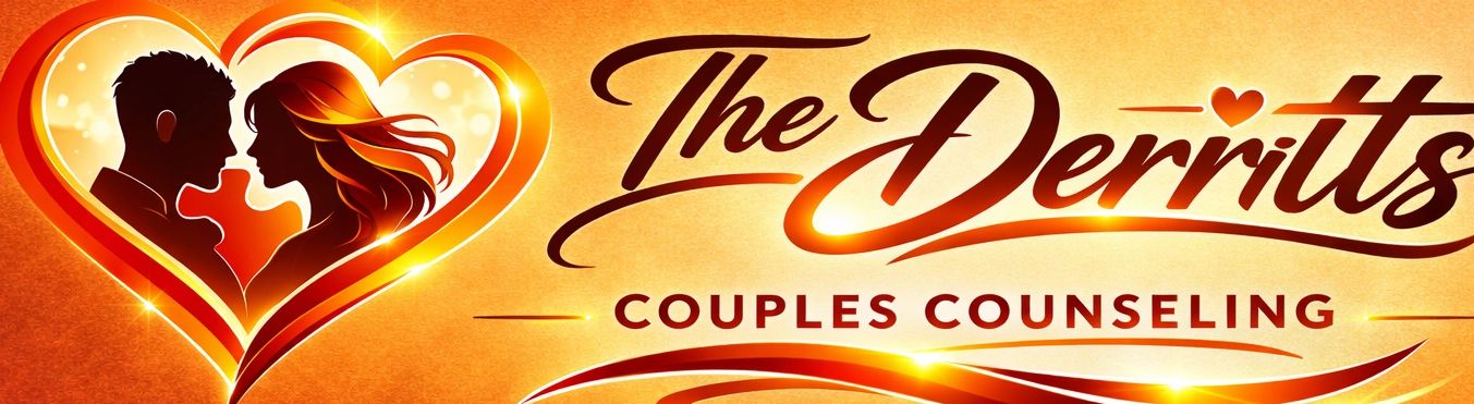 Logo for The Derritts Couples Counseling with a romantic heart design.