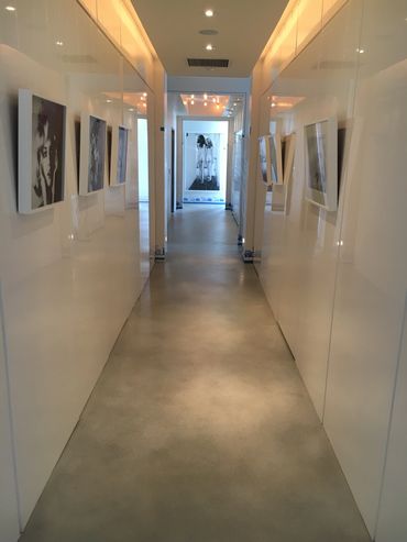 Micro cement / Microtop floor with custom coloration.