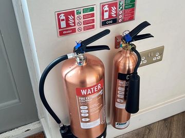 ANTIQUE COPPER FIRE EXTINGUISHER CONTEMPO NOTTINGHAM DERBY LEICESTER LINCOLN NEWARK MANSFIELD