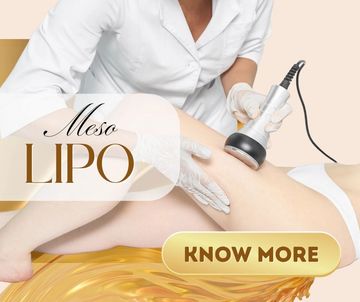 Professional Meso Lipo treatment being performed on a woman's thigh.