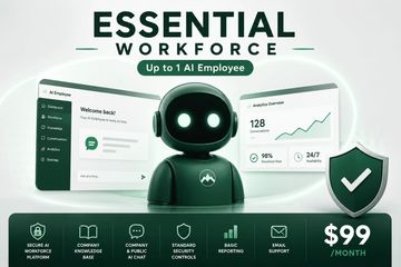 Essential Workforce AI platform with one AI employee for small business automation