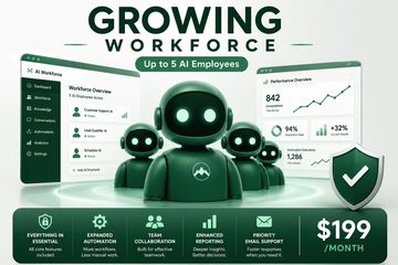Growing Workforce AI platform with up to five AI employees for growing businesses
