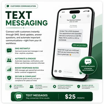 AI text messaging for automated SMS conversations and customer notifications