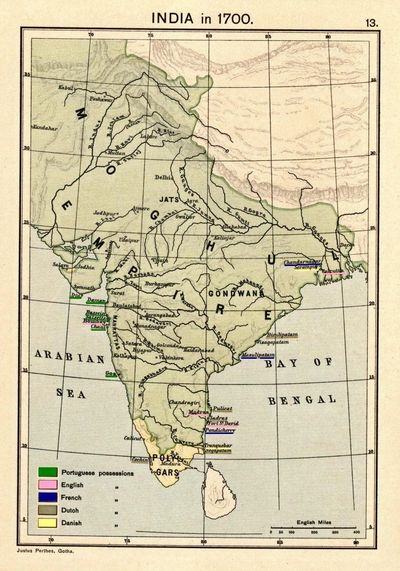 The Mughal Empire at its zenith (1700)