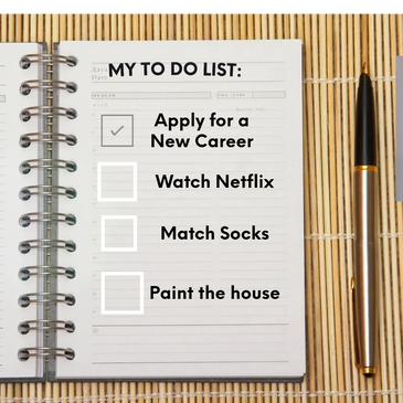 To do list with a check mark next to apply for a new carrer