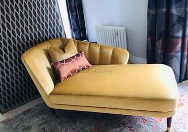 Chaise longue and matching cushions