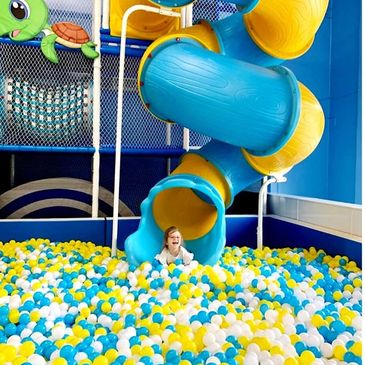 Ball pit and slide