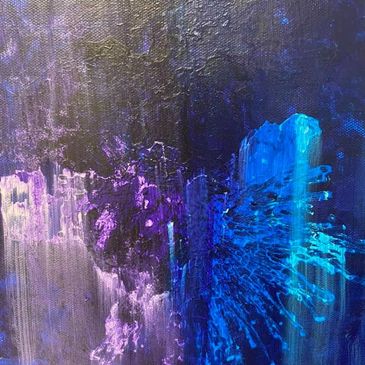 A blue & purple abstract painting.