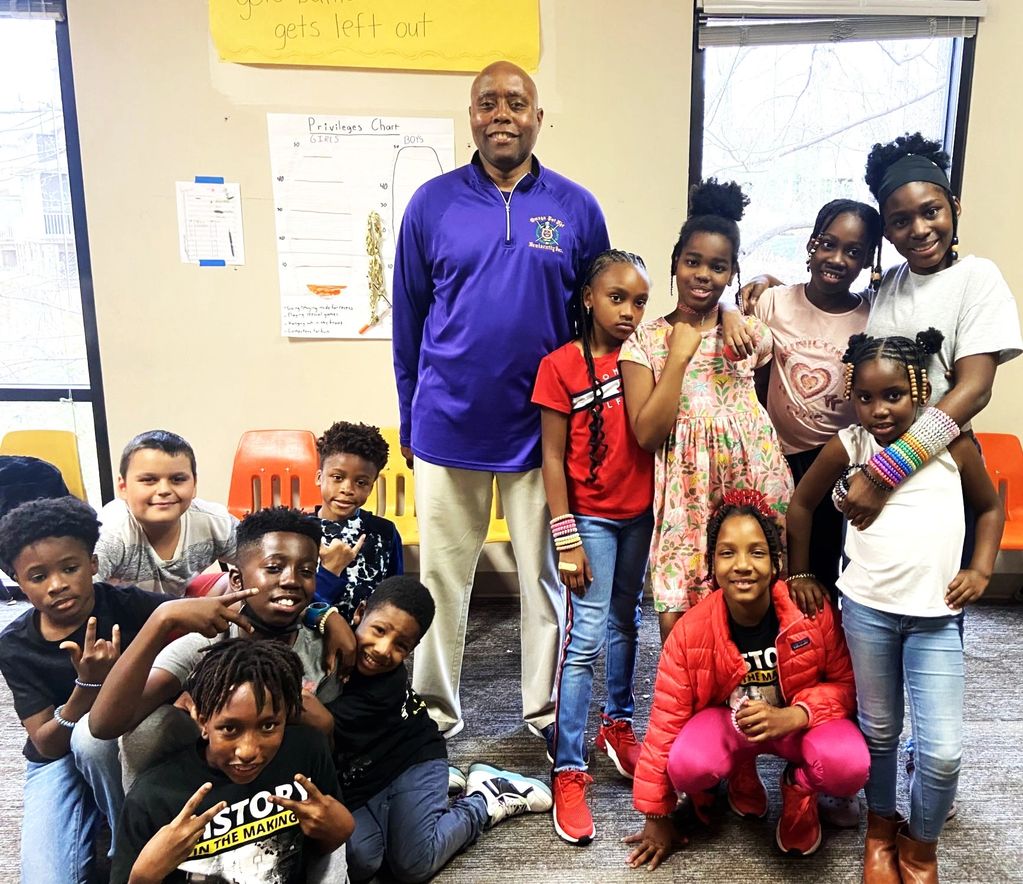 Bro Swanson at Joy Village promoting the Fatherhood initiative.