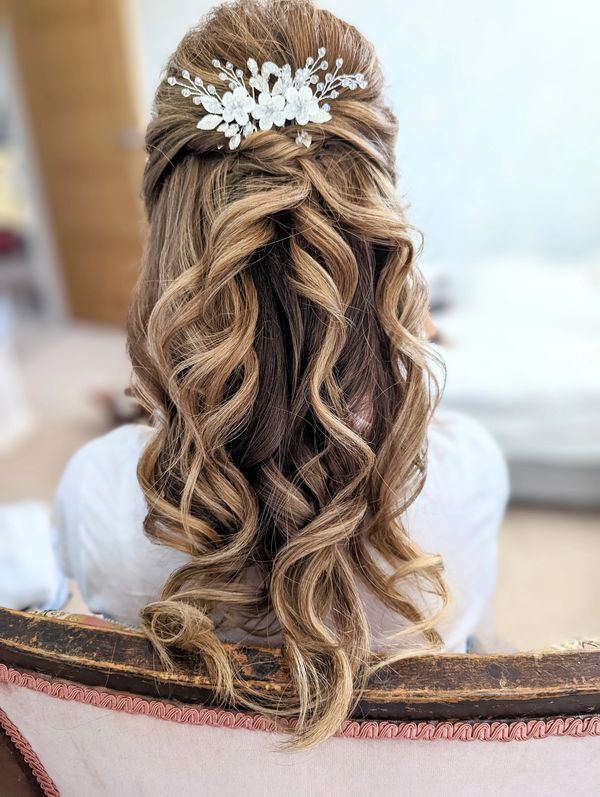 half up half down bridal hairstyle