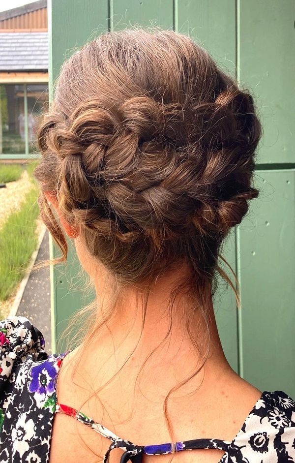 plaited updo hairstyle