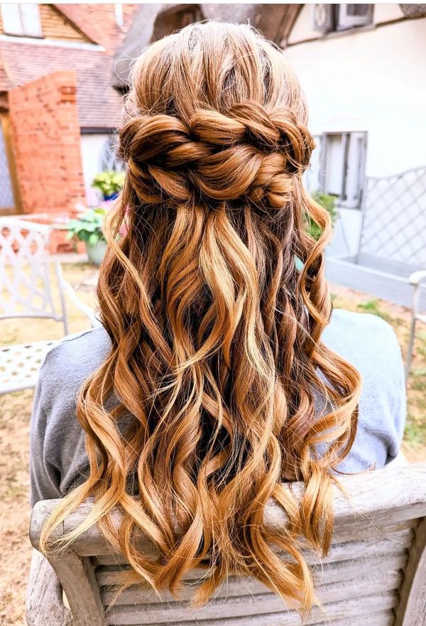 twisted half up half down hairstyle