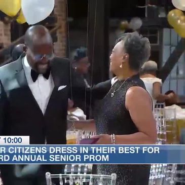 Senior citizens enjoy the 3rd annual senior prom dressed elegantly.