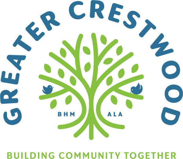 Greater Crestwood community logo with a green tree and blue birds.