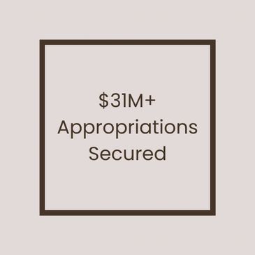 Text shows $31M+ appropriations secured.