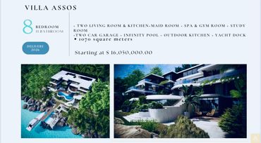 Luxury Villa Assos with 8 bedrooms, 11 bathrooms, infinity pool, yacht dock, and more.