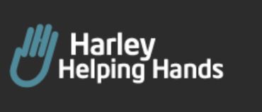 Logo of Harley Helping Hands with a stylized hand symbol.