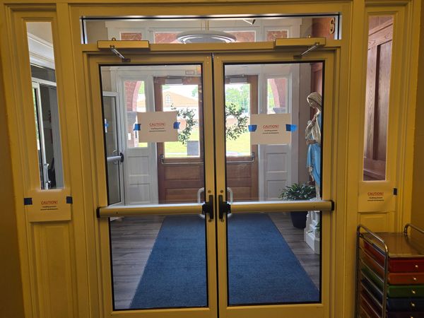 Window tinting services providing added  safety for churches and loved ones using 3M Security Film.