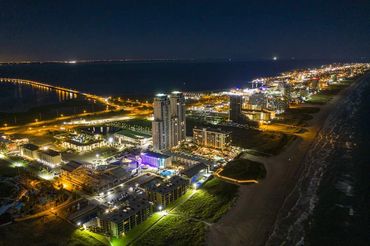 Nighttime island view