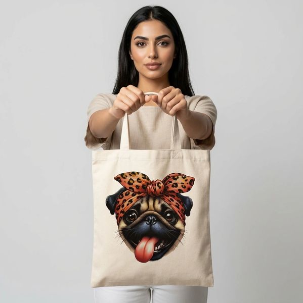 Pug in a Bandana Tote bag