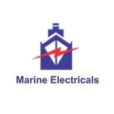 Logo for Marine Electricals featuring a ship and lightning bolt.