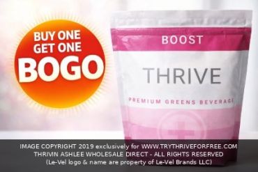 Buy one get one free Thrive Premium Greens Beverage.
