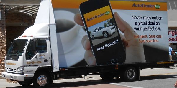 An example photo of mobile billboard outdoor advertising from National Mobile Billboards, LLC