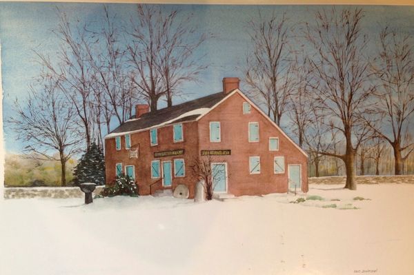 LUTHER MUSEUM WINTER, watercolor