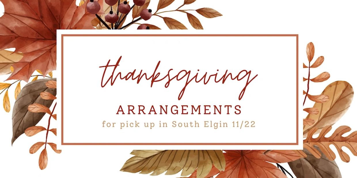 Thanksgiving arrangements for pick up in South Elgin on 11/22.