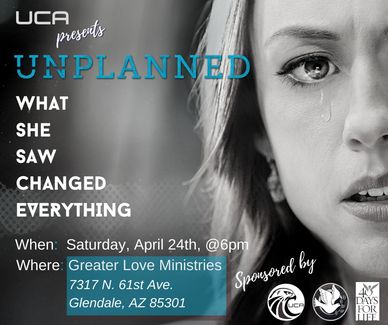 Come out & enjoy a FREE movie screening of the thought provoking & heart-wrenching film, "Unplanned"