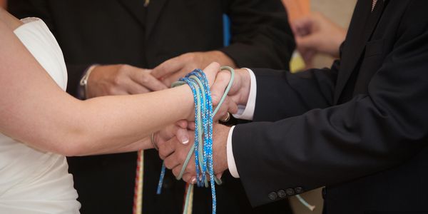 Tying the knot an ancient celtic tradition in the Handfasting of a bride and groom