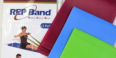 Heavy resistance exercise bands 3-pack: green, blue, plum – non-latex.