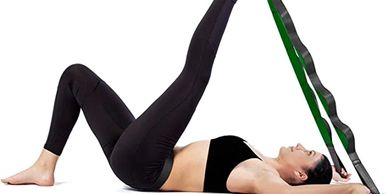 Yoga Strap Loops: Stretching straps that can be used over doors or pull-up bars for home traction.