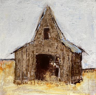 Peaked Barn, brown barn, whimsical, farm, American, minimalistic, minimalism, country, Deana Markus 