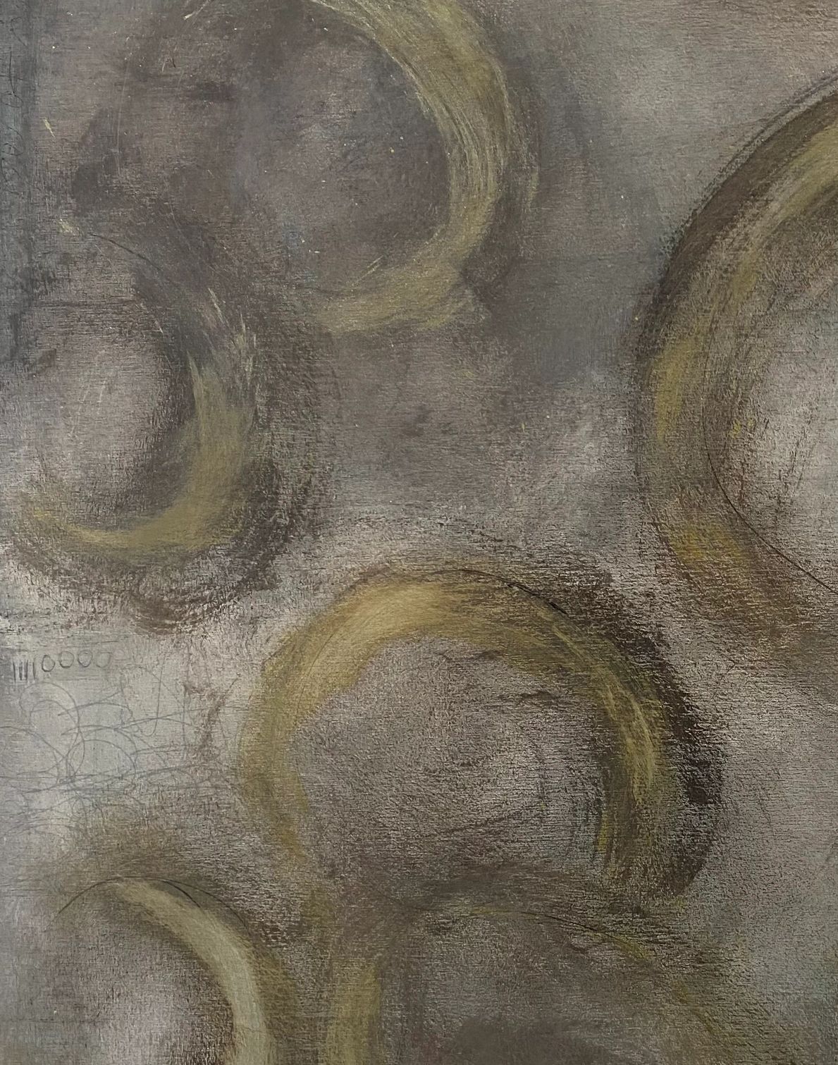 Circles of Love, Deana Markus, abstract art, abstract in greys and gold, peaceful, zen, modern art