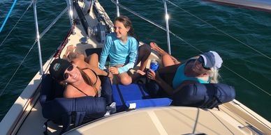 Enjoying the deck chairs