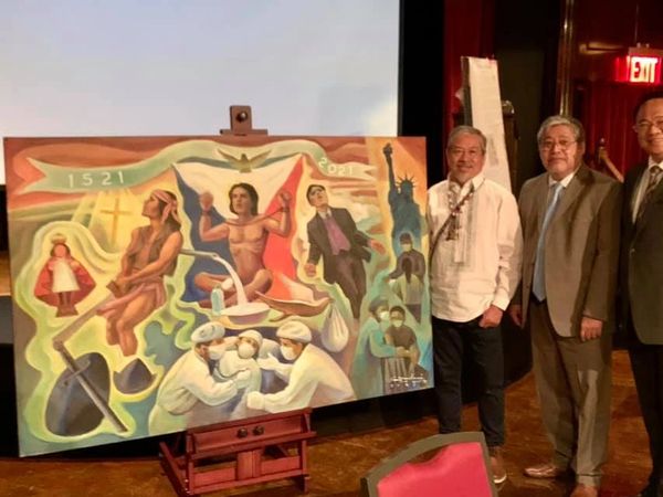 Mural unveiling at The Players with Ambassador Enrique Manalo, United Nations Mission